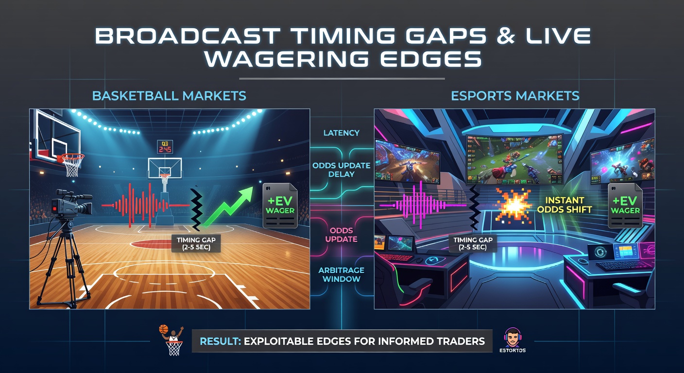 Esports-Übertragung mit Timing-Gaps und Live-Betting-Interfaces