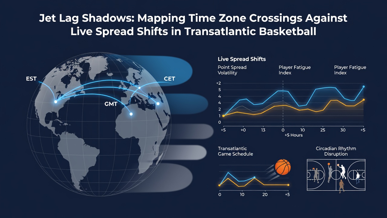 Diagramm mit Live-Spread-Verschiebungen während transatlantischer Basketballspiele